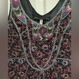 STUNNING! FREE PEOPLE BEADED SILK & COTTON TUNIC/MINI DRESS